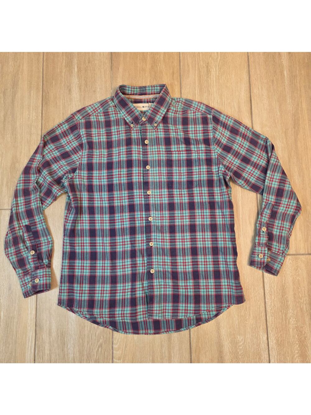 The Normal Brand Plaid Button Down Shirt Men's Medium Cotton Flannel Casual